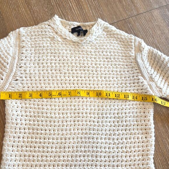 Theory Mesh Fine Chainette Knit Sweater Cream Size S - Picture 5 of 8